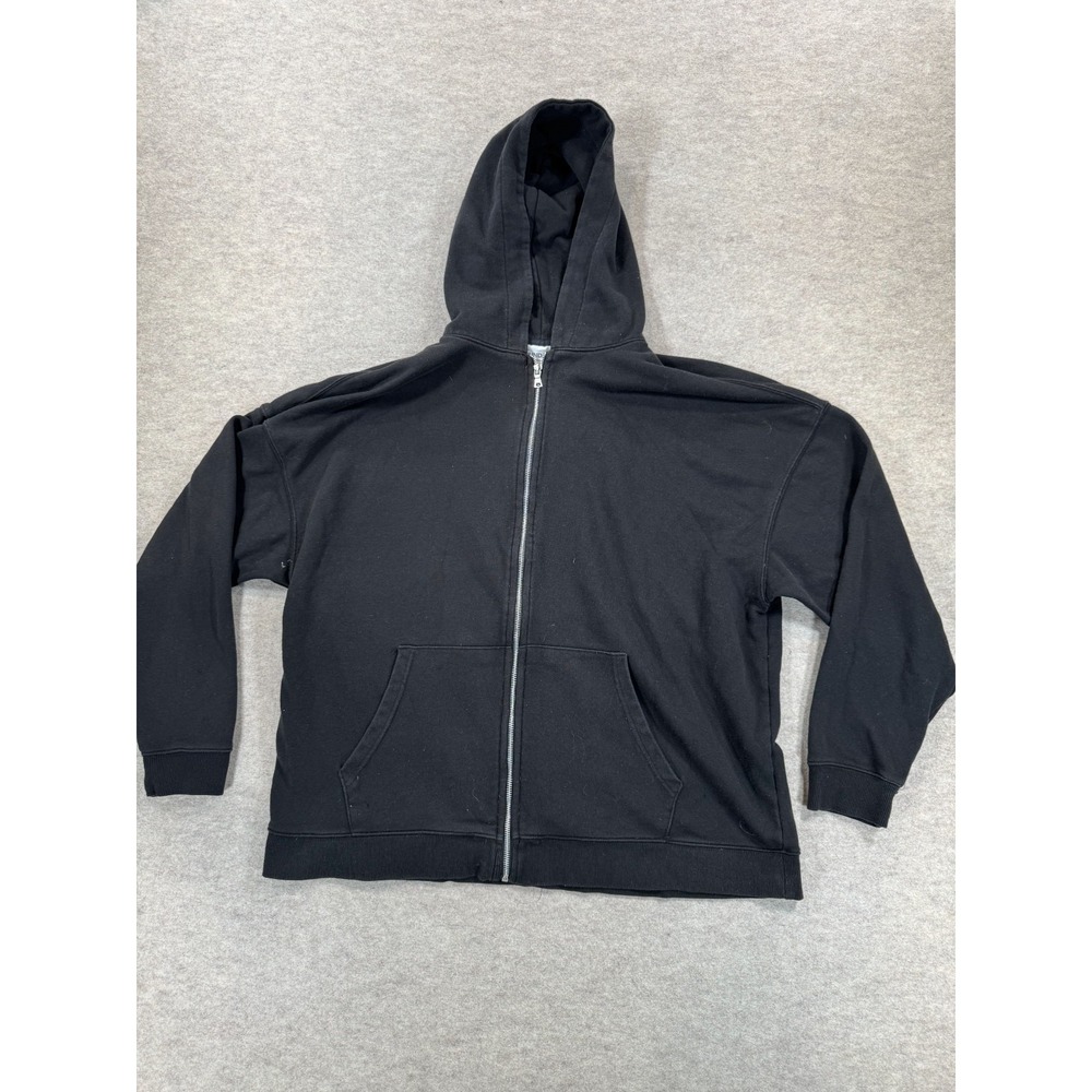 No Boundaries Oversized Hoodie Mens XL Black Knit Full Zip Stretch NB15100135695
